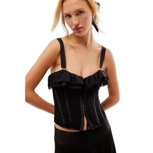 Free People We are HAH Seams Like a Princess Corset in Black size Medium
